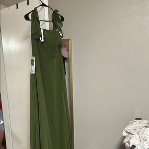 Azazie Elegant Green Maxi Dress